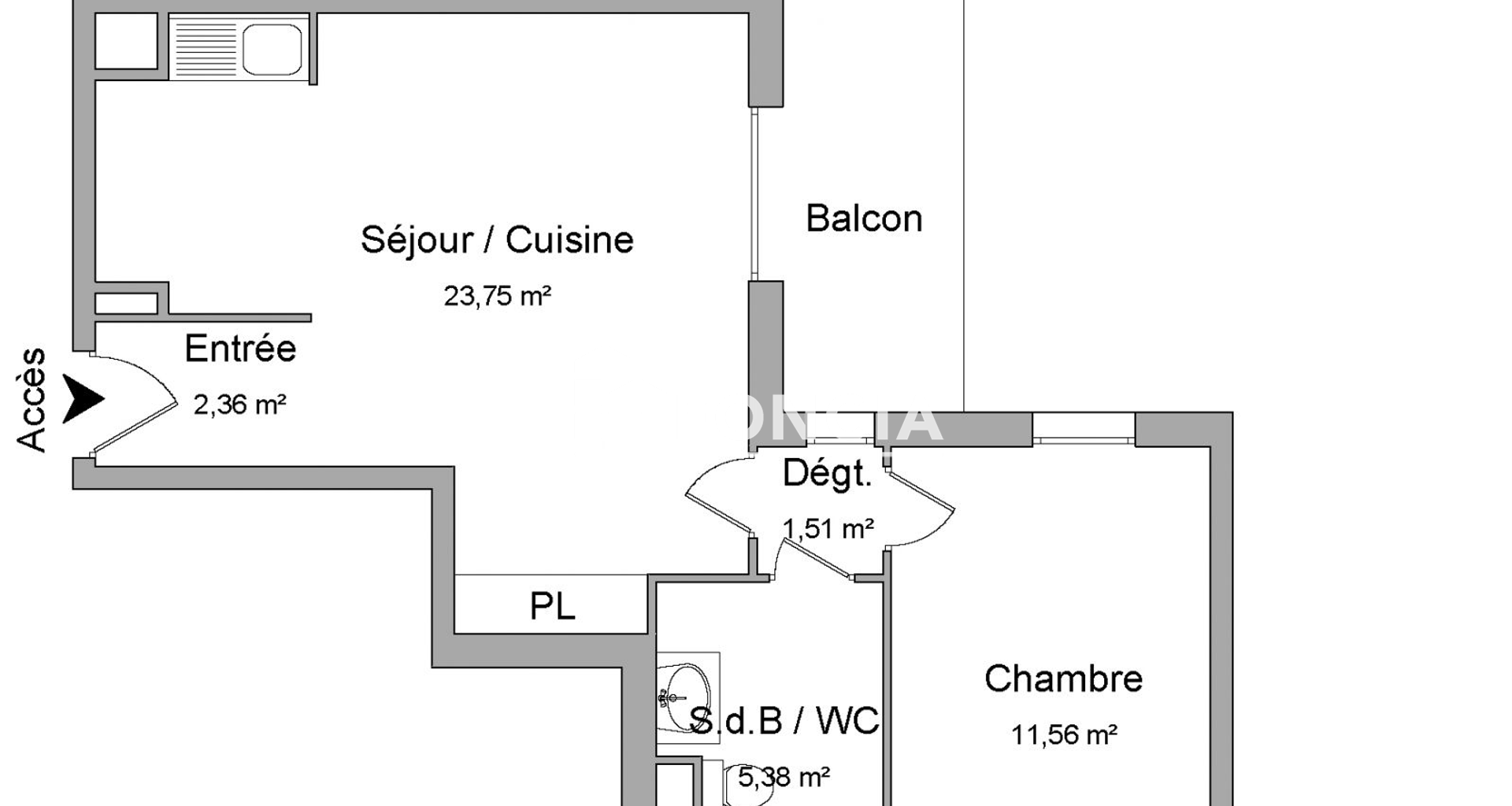 Appartement 2 pièces (44.56 m²) à louer - Châtillon (92320)