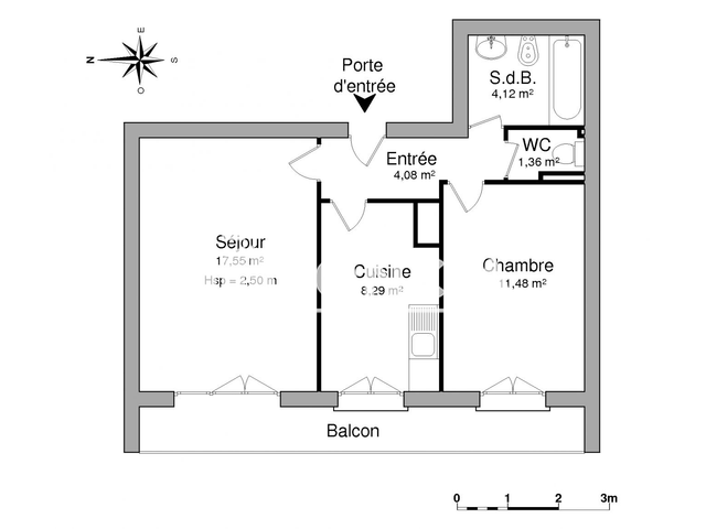 Appartement 2 pièces (46.88 m²) à louer - La Roche Sur Yon (85000)