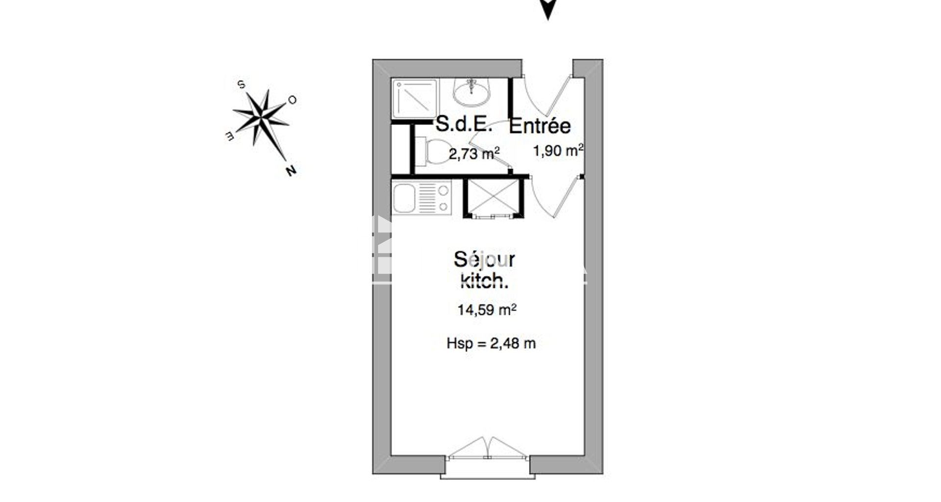 Studio (19.22 m²) à louer - La Roche-sur-yon (85000)