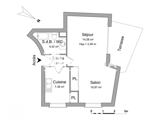 Appartement 2 pièces (39.1 m²) à louer - Challans (85300)