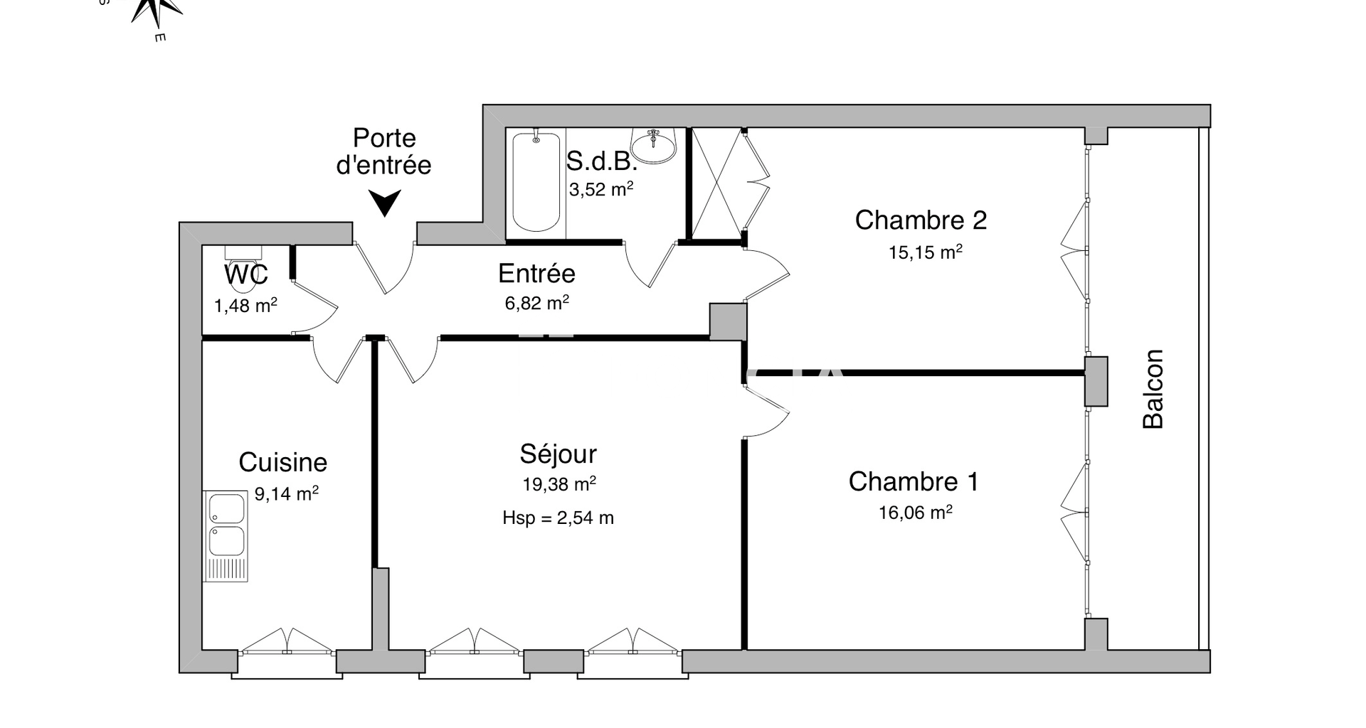 Appartement 3 pièces (71.55 m²) à louer - Valence (26000)