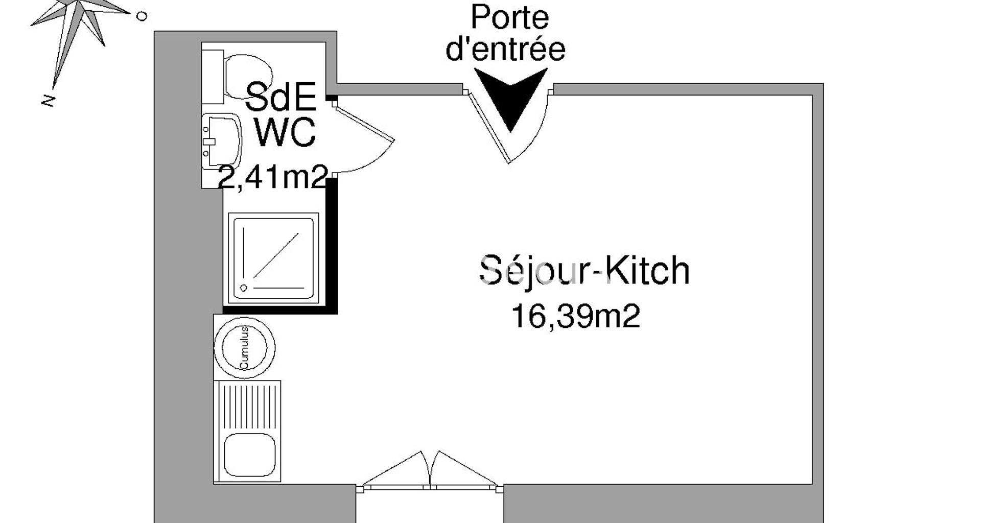 Studio meublé (19.53 m²) à louer - Vienne (38200)