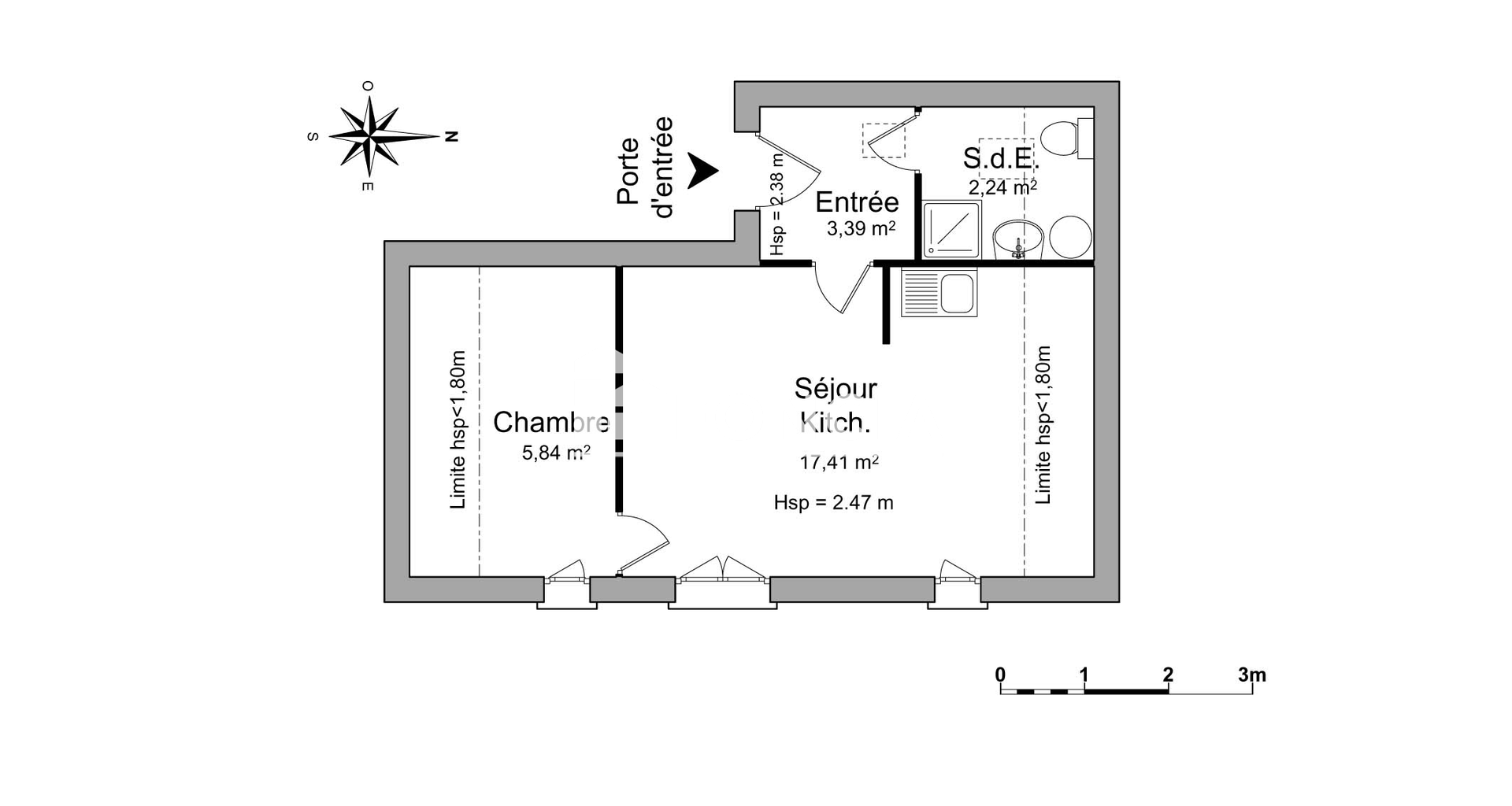 Appartement 2 pièces (28.88 m²) à louer - Chavanay (42410)
