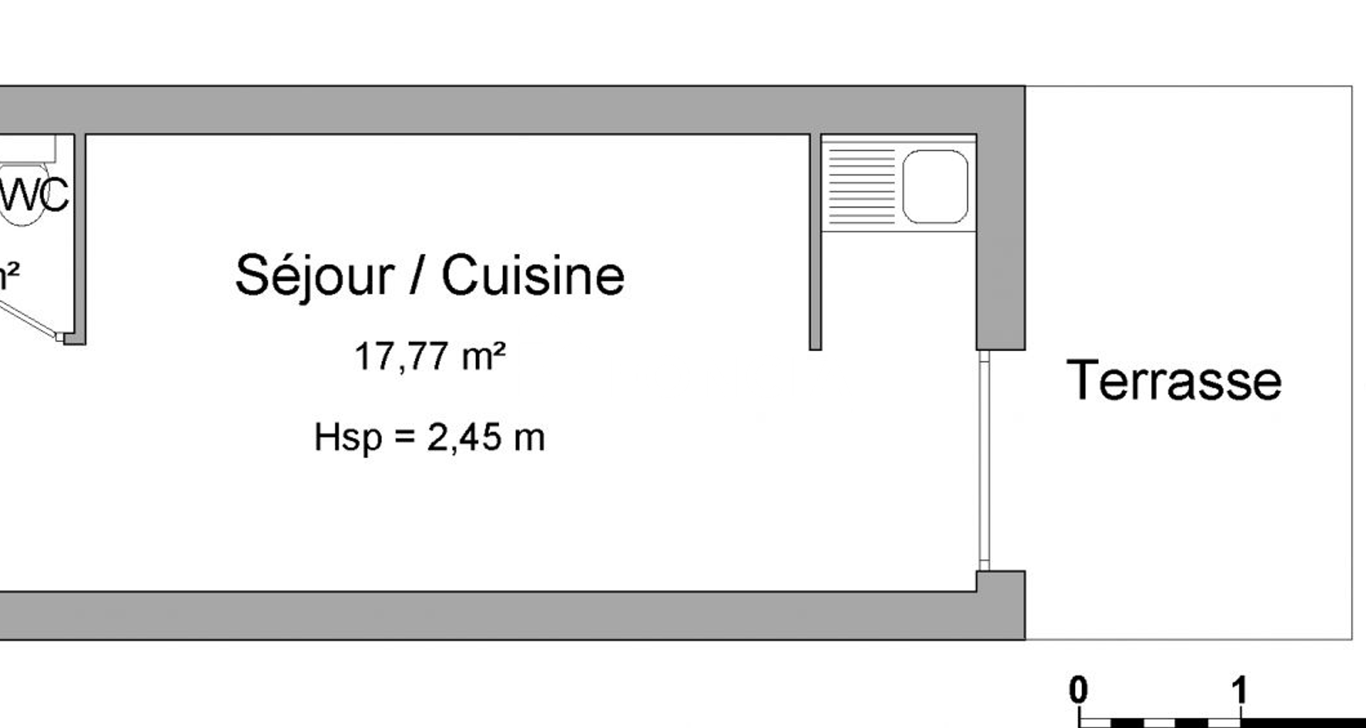 Studio meublé (19.6 m²) à louer - Guilherand-granges (07500)