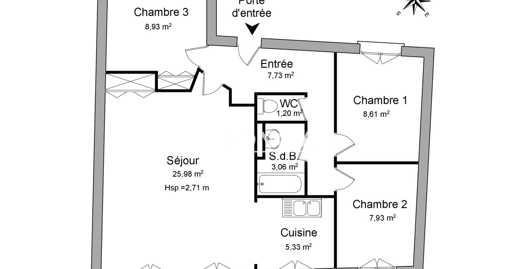 Appartement 4 pièces (68.77 m²) à louer - Vienne (38200)