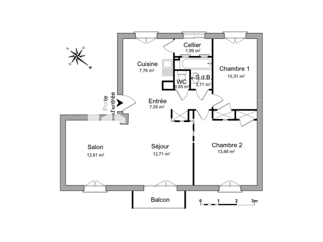 Appartement 4 pièces (69.92 m²) à louer - Guilherand-granges (07500)