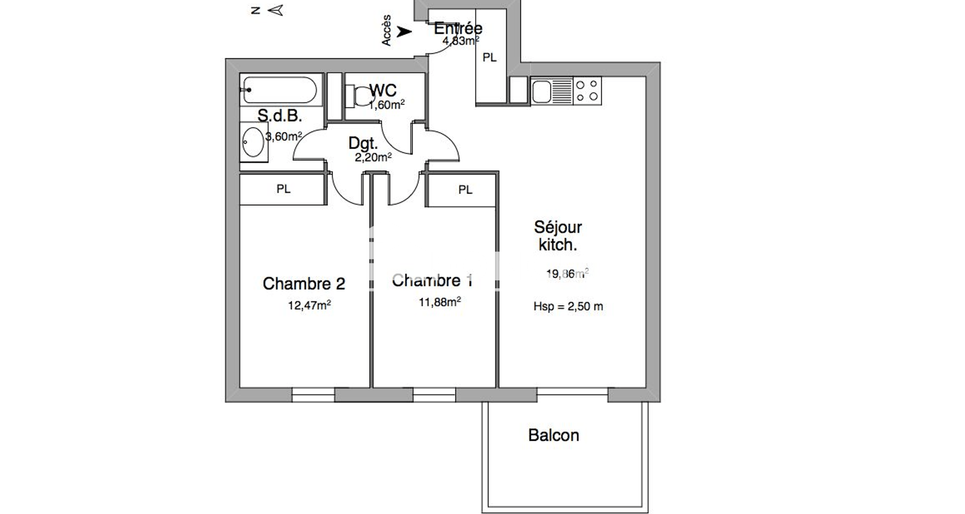 Appartement 3 pièces (56.44 m²) à louer - Montélimar (26200)