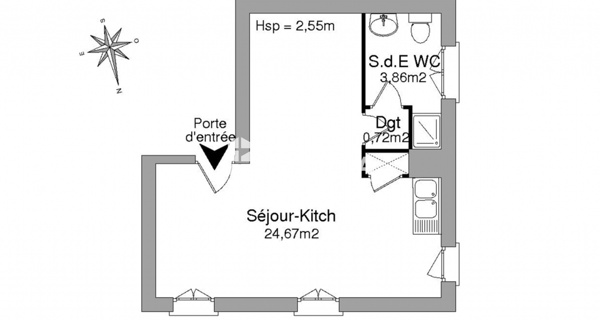 Studio (29.25 m²) à louer - Pont-évêque (38780)