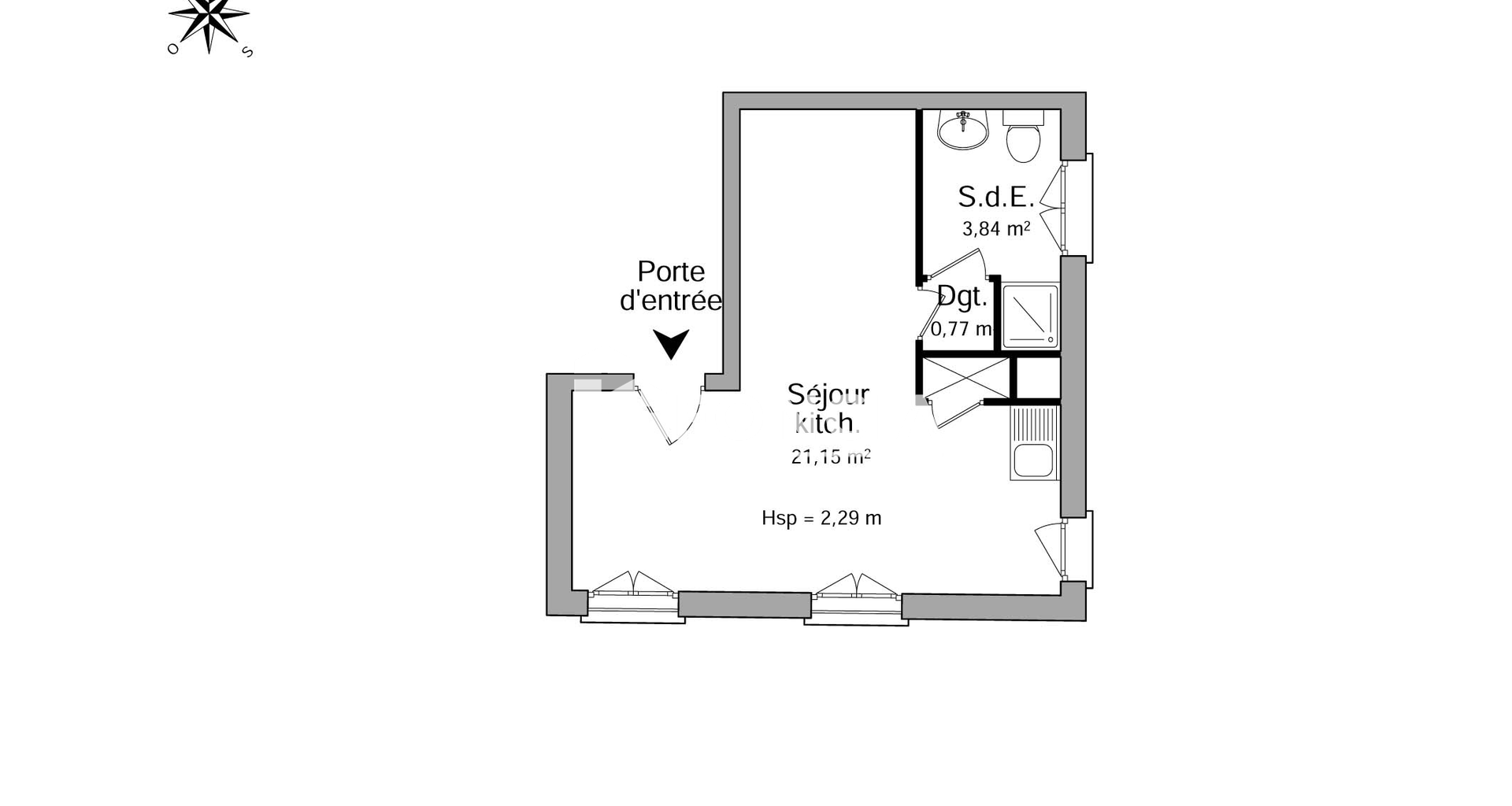 Studio meublé (25.76 m²) à louer - Pont-évêque (38780)