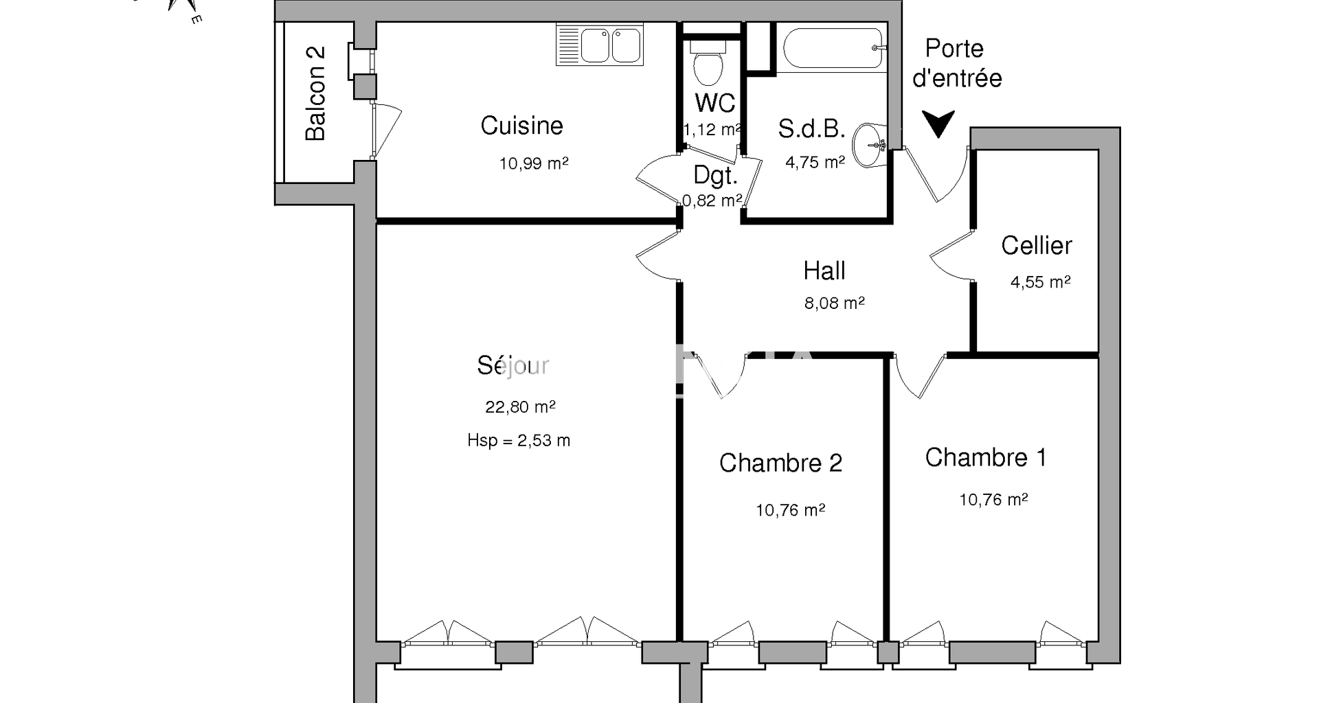 Appartement 3 pièces (74.63 m²) à louer - Vienne (38200)