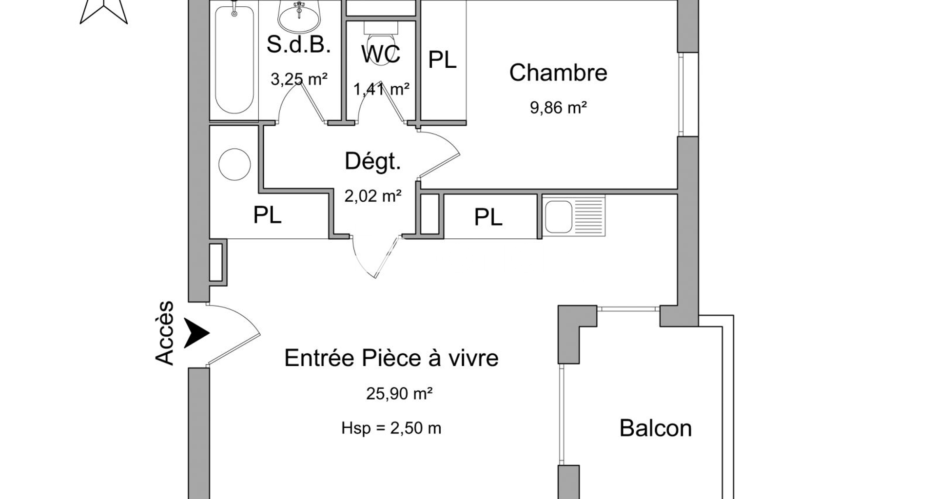 Appartement 2 pièces (42.44 m²) à louer - Montélimar (26200)