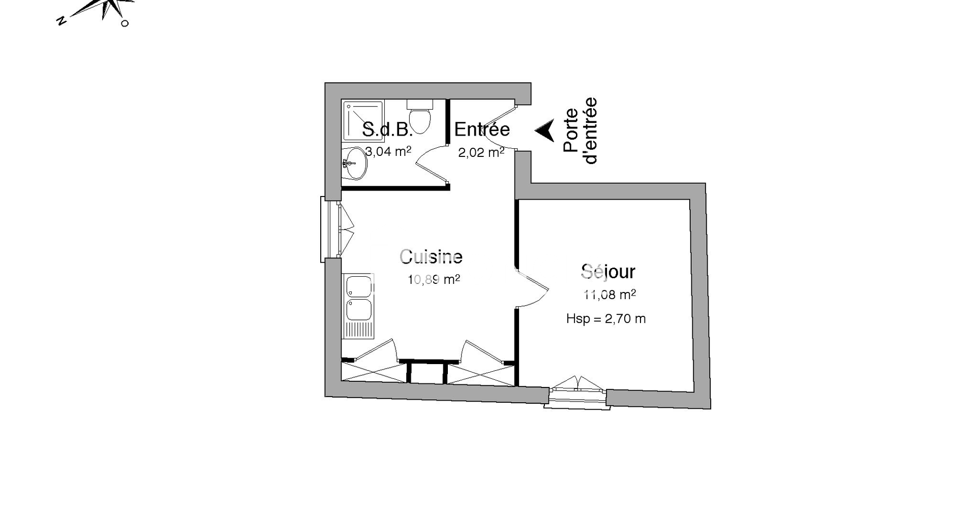 Appartement meublé 2 pièces (27.03 m²) à louer - Le Péage-de-roussillon (38550)