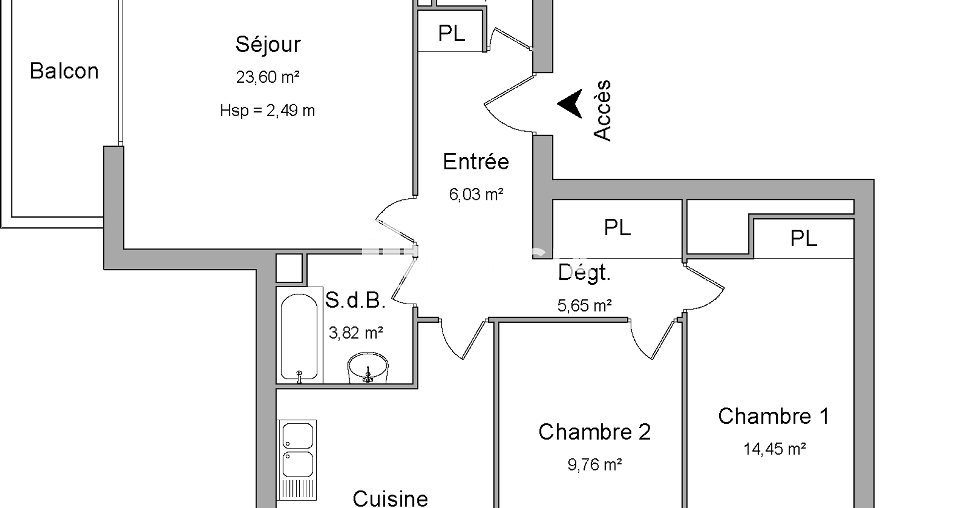 Appartement 3 pièces (76.86 m²) à louer - Valence (26000)