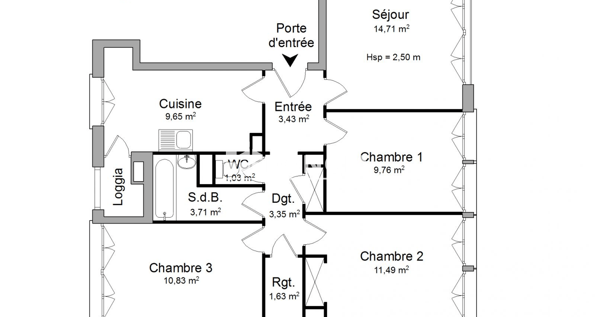 Appartement 4 pièces (69.59 m²) à louer - Valence (26000)