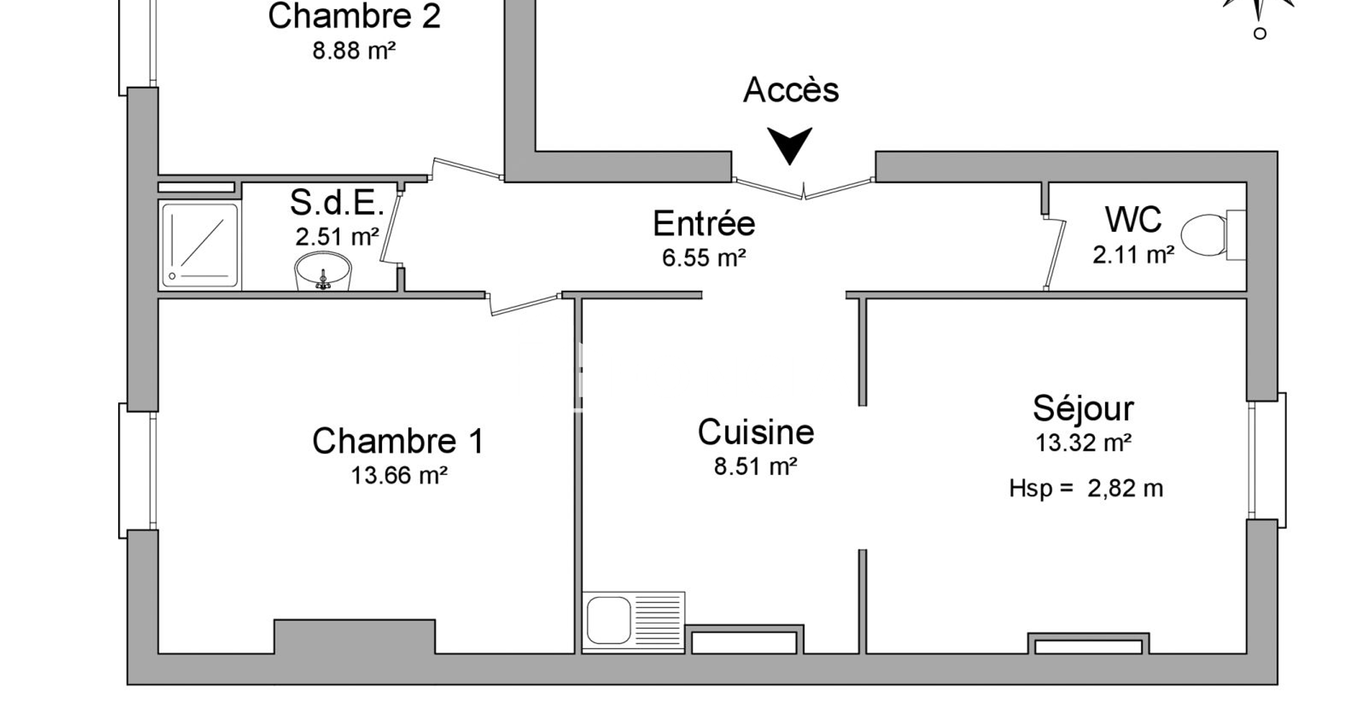 Appartement 3 pièces (55.54 m²) à louer - Valence (26000)
