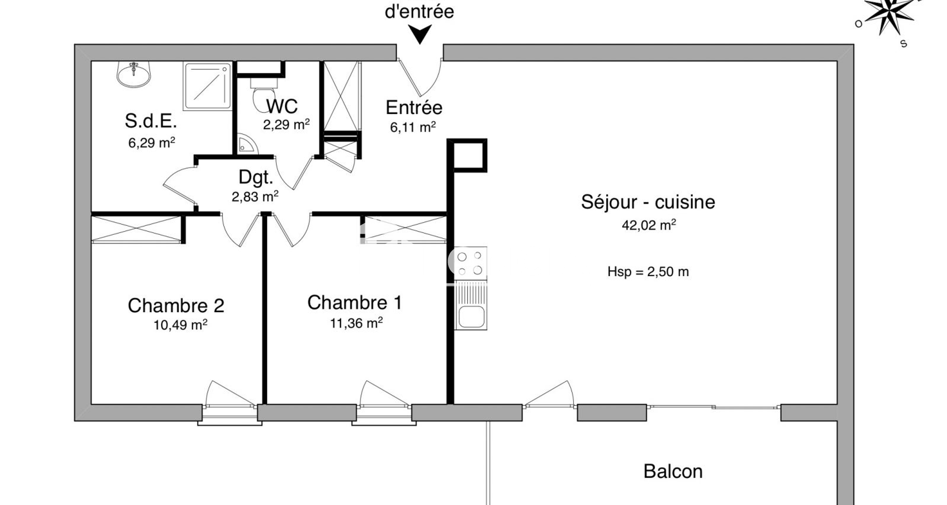 Appartement 3 pièces (81.39 m²) à louer - Saint-romain-en-gal (69560)