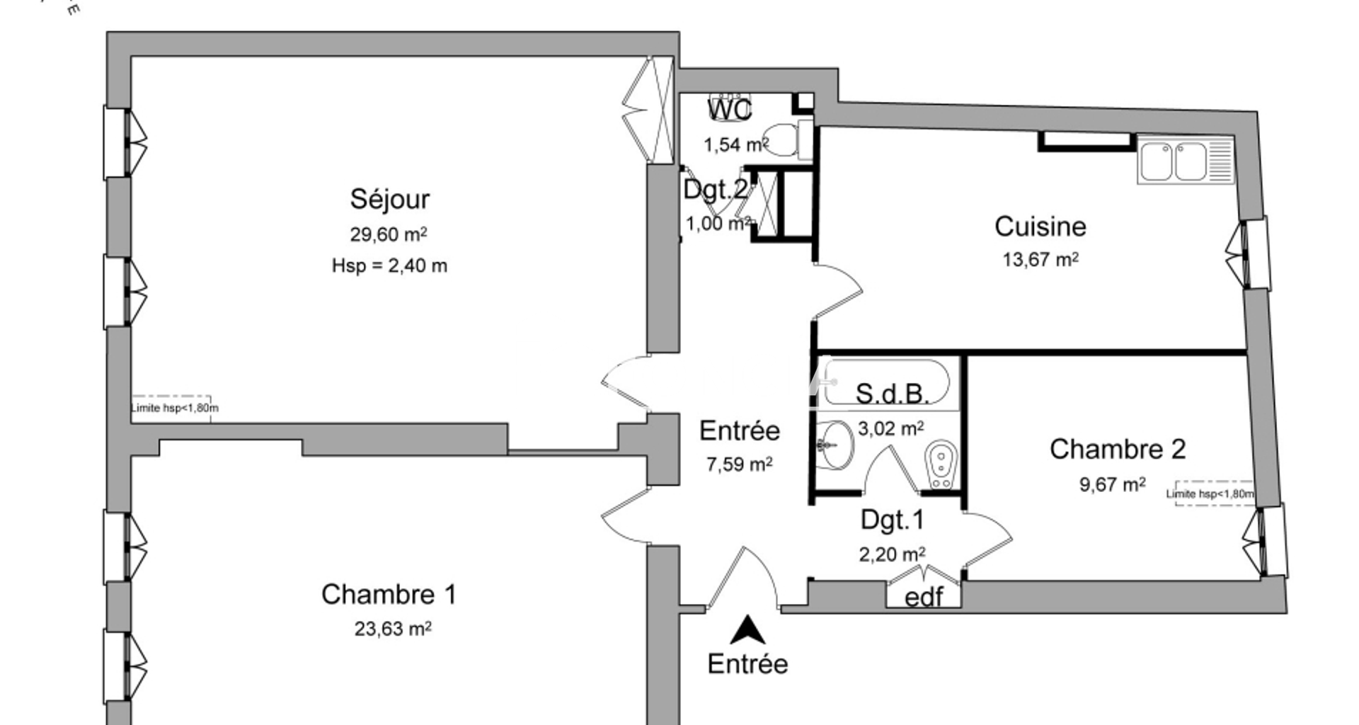 Appartement 3 pièces (91.92 m²) à louer - Valence (26000)