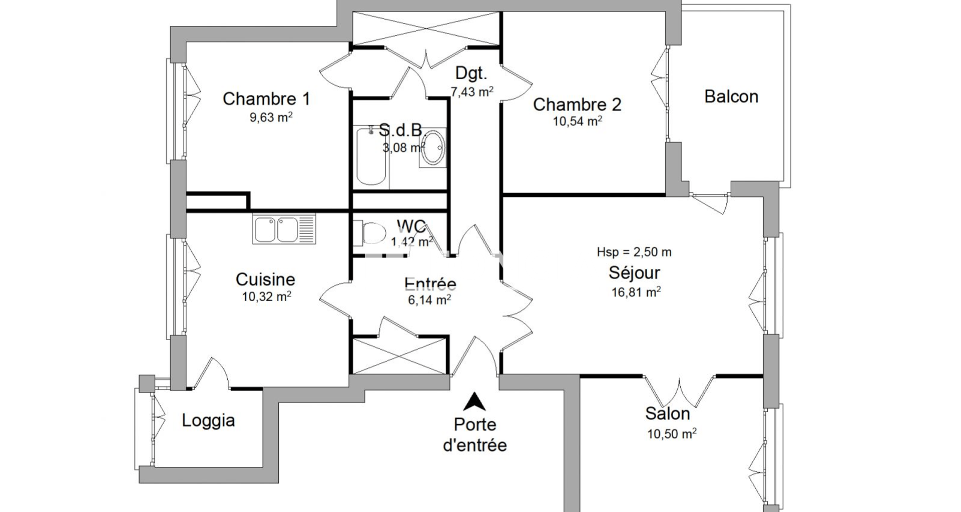 Appartement 4 pièces (75.87 m²) à louer - Bourg-lès-valence (26500)