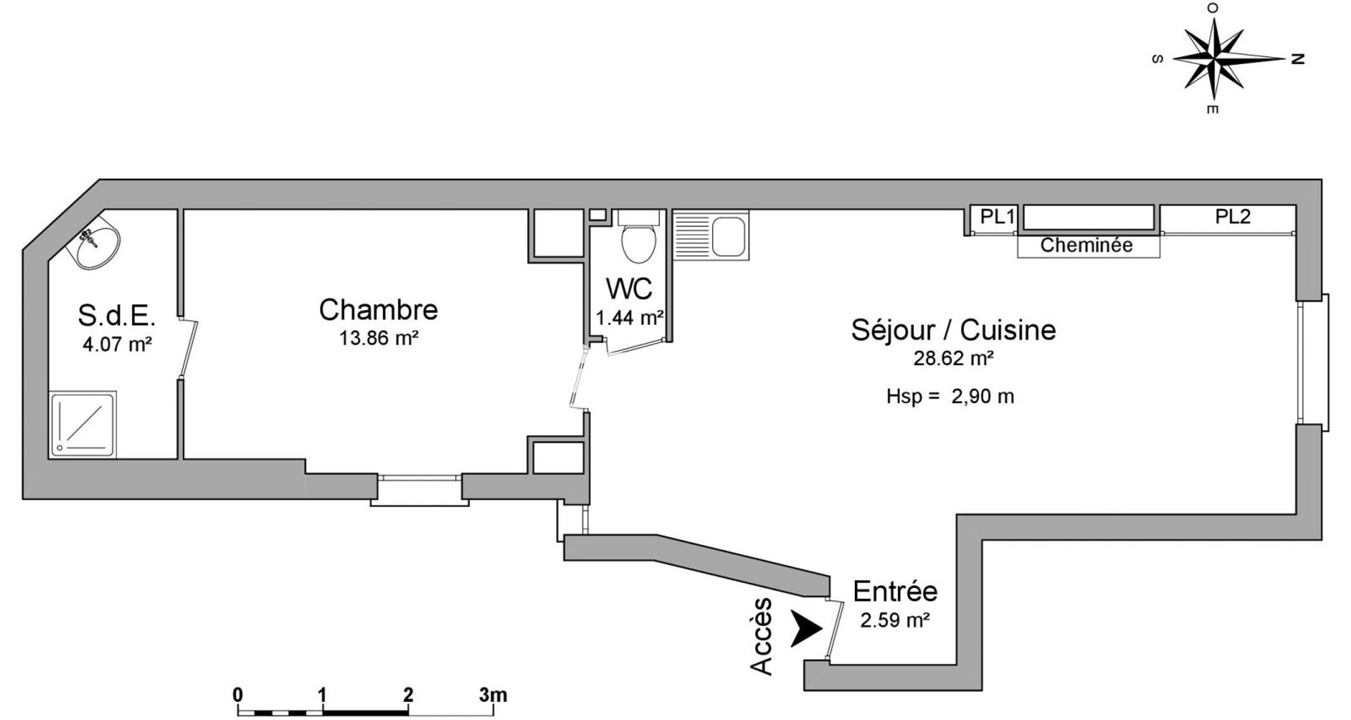 Appartement 2 pièces (50.57 m²) à louer - Vienne (38200)