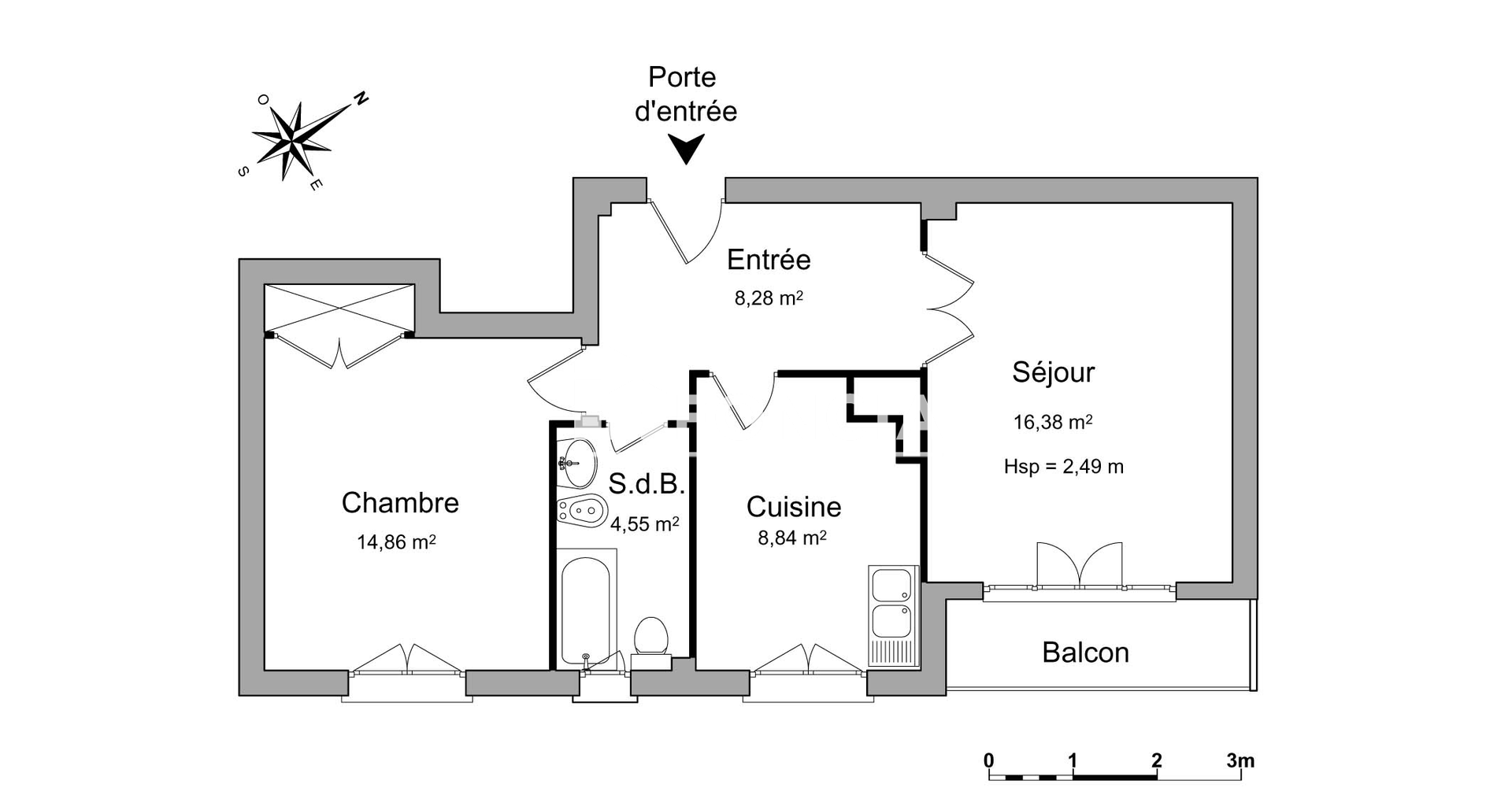 Appartement 2 pièces (52.91 m²) à louer - Valence (26000)