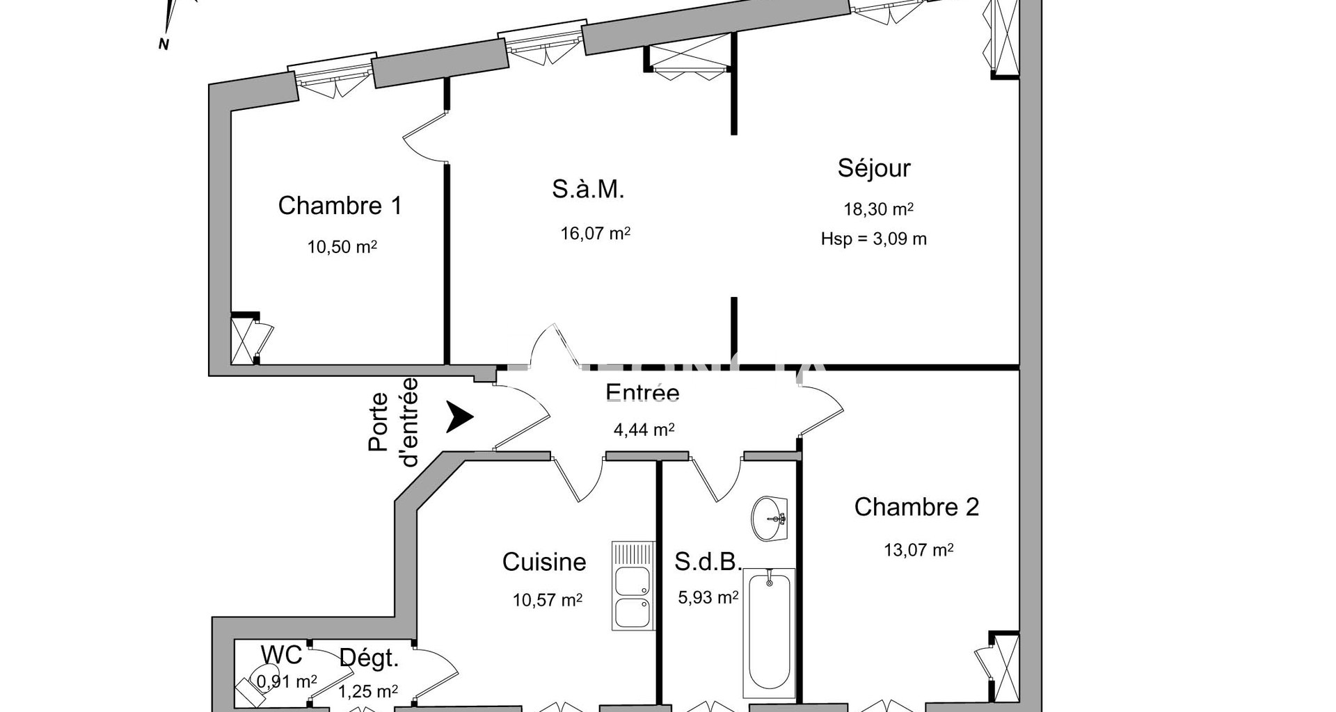 Appartement 4 pièces (81.04 m²) à louer - Bourgoin-jallieu (38300)