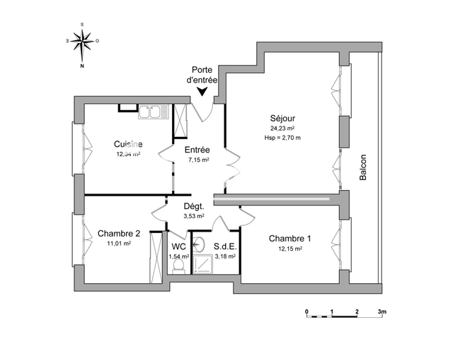 Appartement 3 pièces (75.13 m²) à louer - Vienne (38200)
