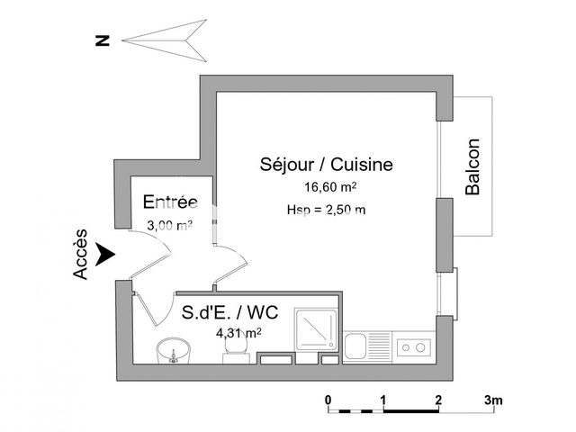 Studio (23.91 m²) à louer - Tours (37000)