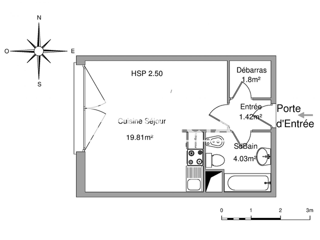 Studio (27.06 m²) à louer - Tours (37000)