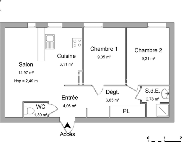 Appartement 3 pièces (54.33 m²) à louer - Tours (37000)