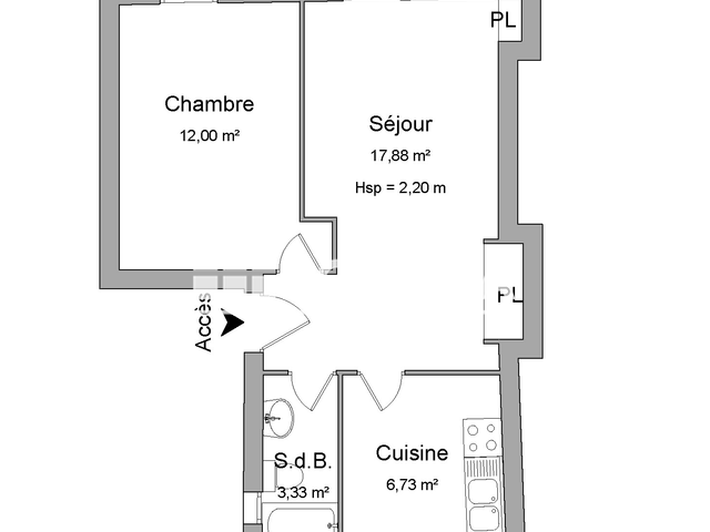 Appartement 2 pièces (39.94 m²) à louer - Tours (37000)