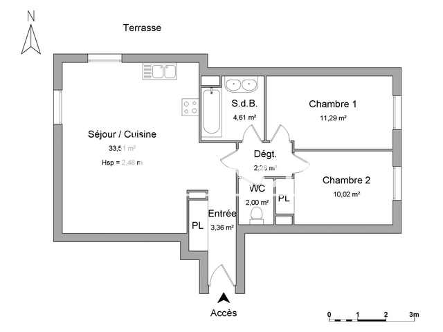 Appartement 3 pièces (67.07 m²) à louer - Chambray Les Tours (37170)