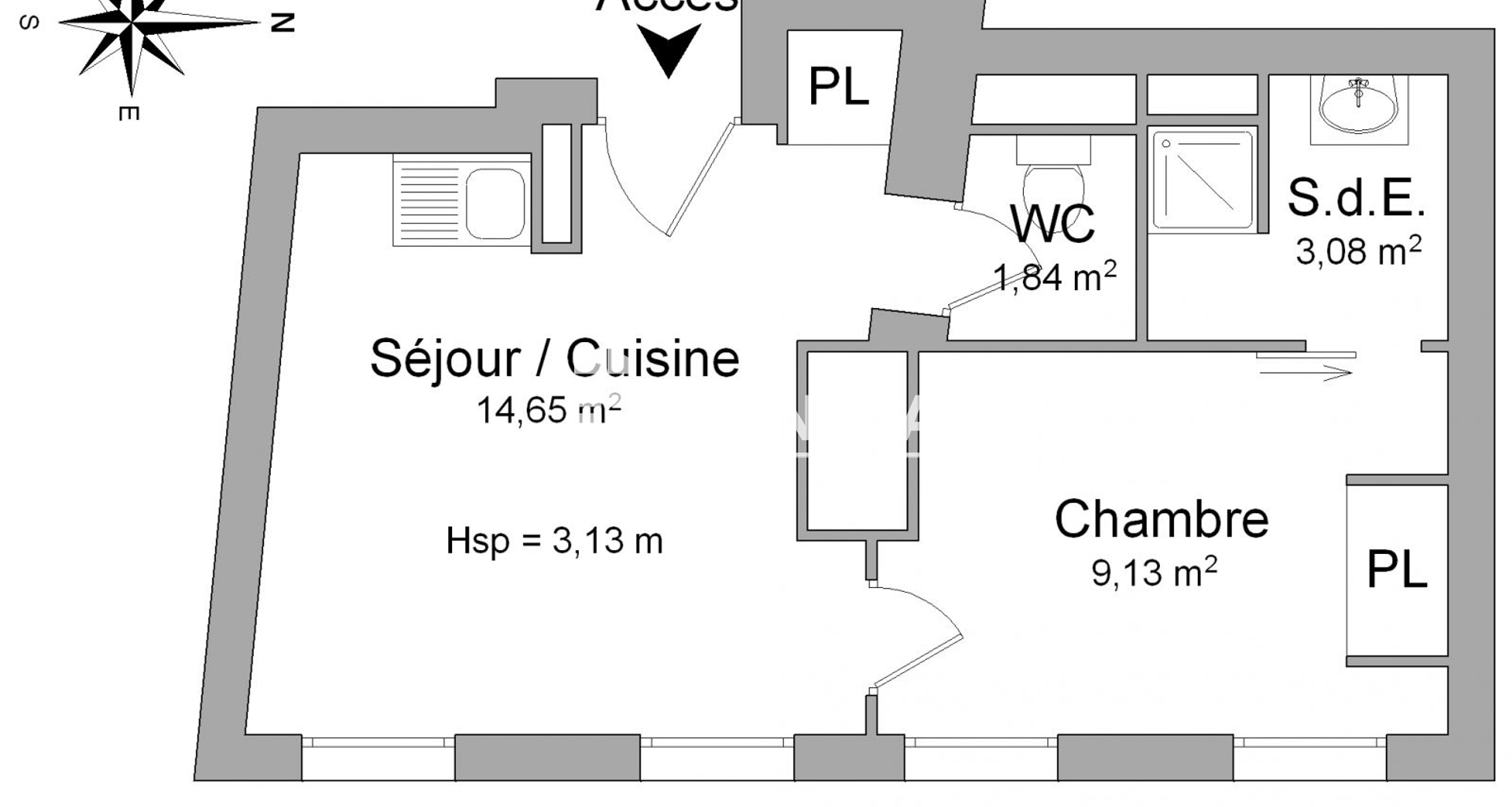 Appartement 2 pièces (28.7 m²) à louer - Avignon (84000)