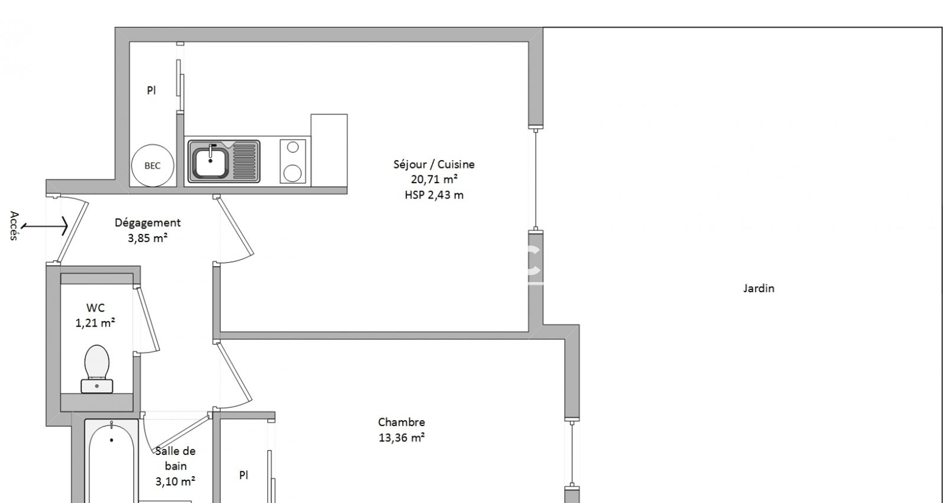Appartement 2 pièces (41.84 m²) à louer - Le Pontet (84130)