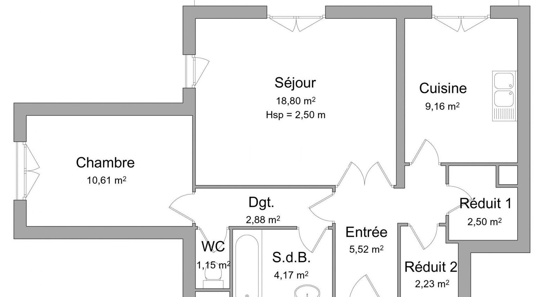 Appartement 2 pièces (57.02 m²) à louer - Avignon (84000)