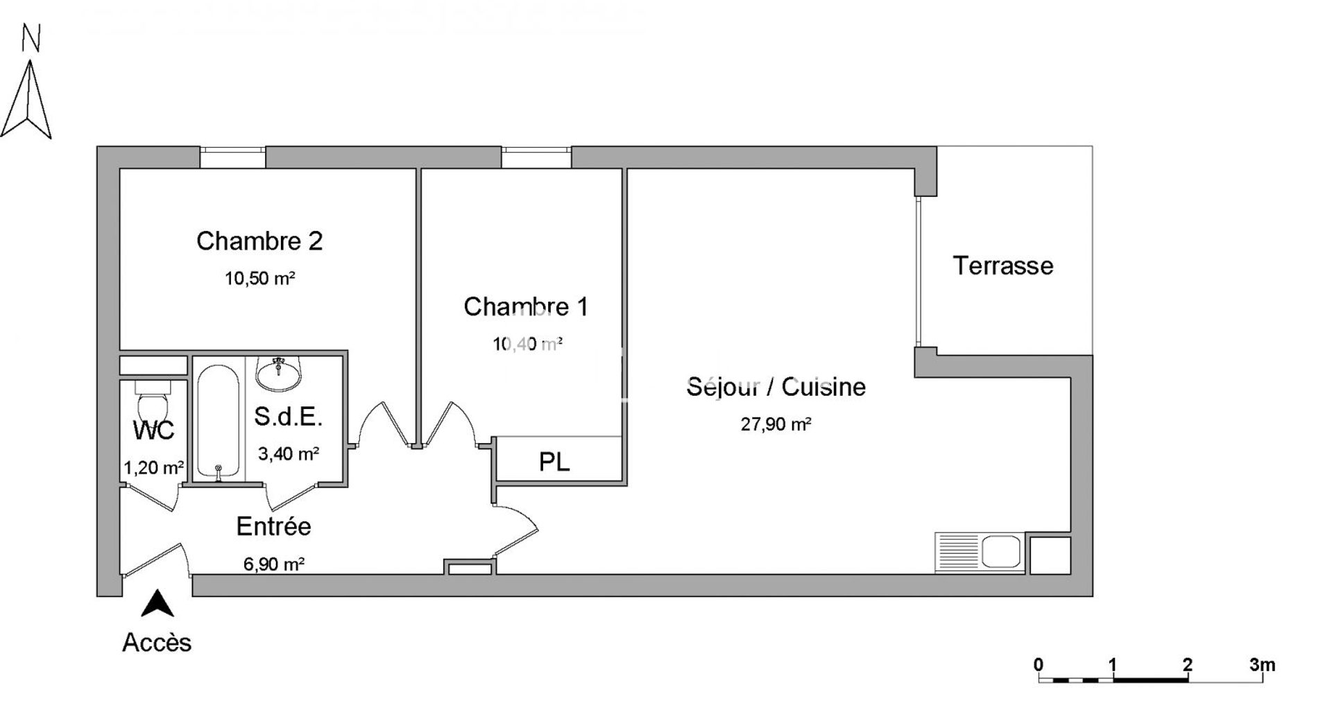Appartement 3 pièces (60.3 m²) à louer - Montfavet (84140)