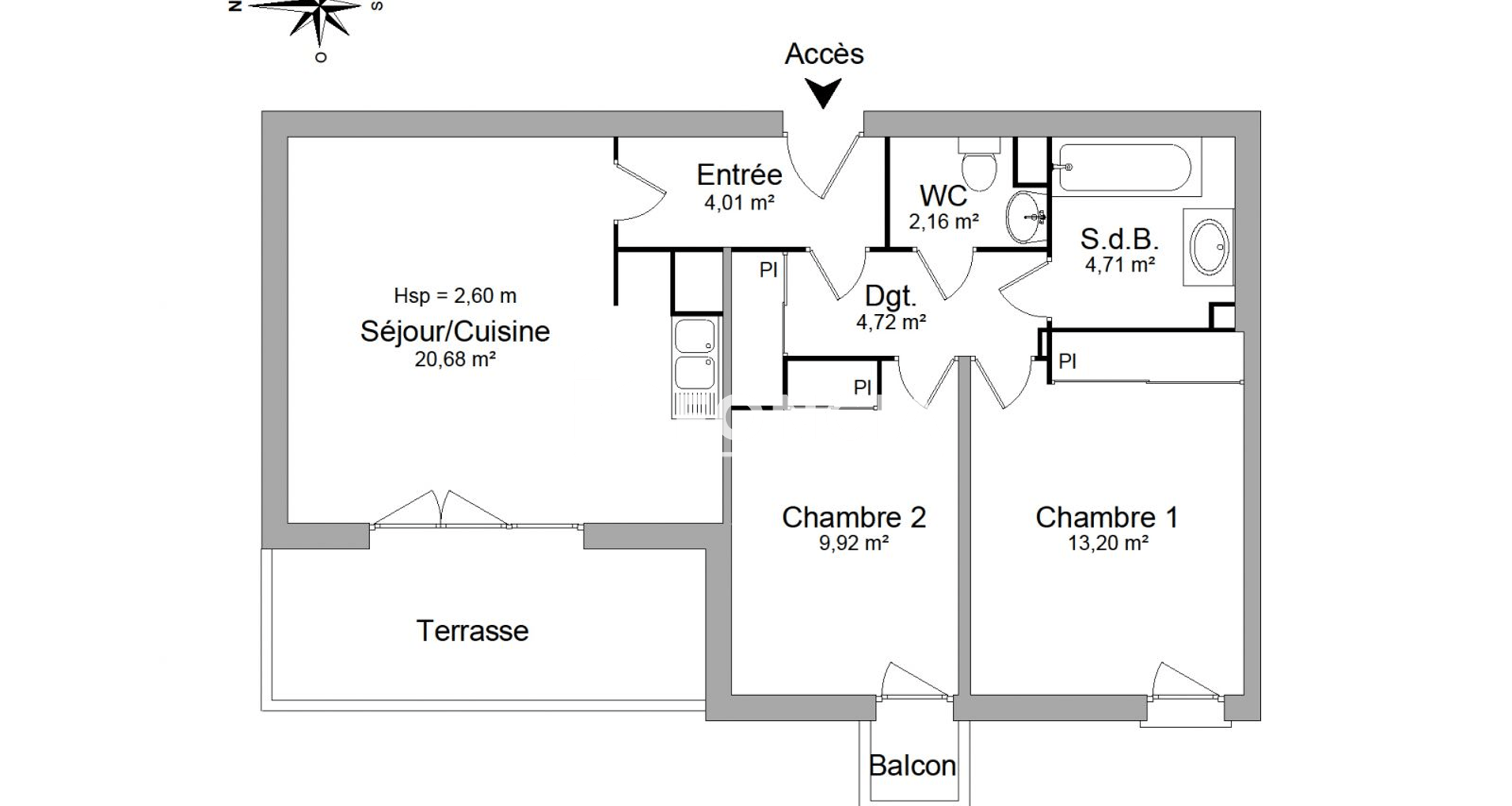 Appartement 3 pièces (59.4 m²) à louer - Avignon (84000)