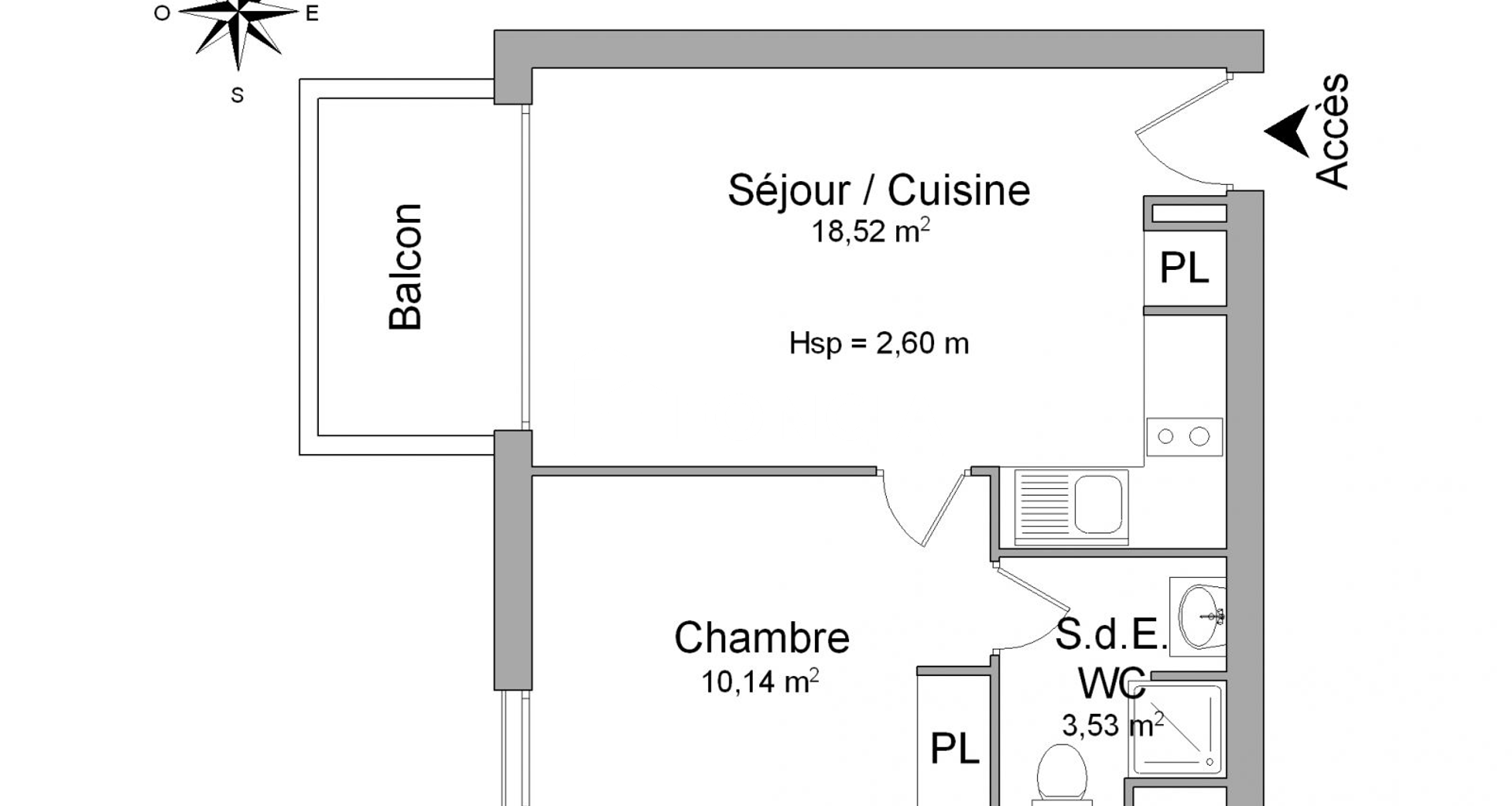 Appartement 2 pièces (32.19 m²) à louer - Montfavet (84140)