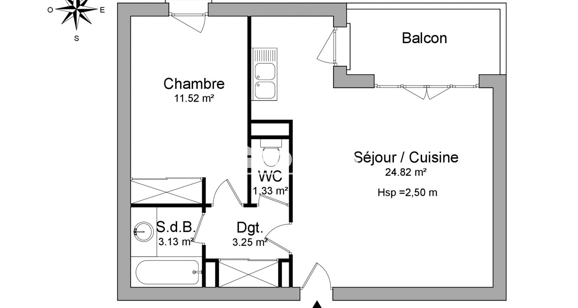 Appartement 2 pièces (44.05 m²) à louer - Montfavet (84140)