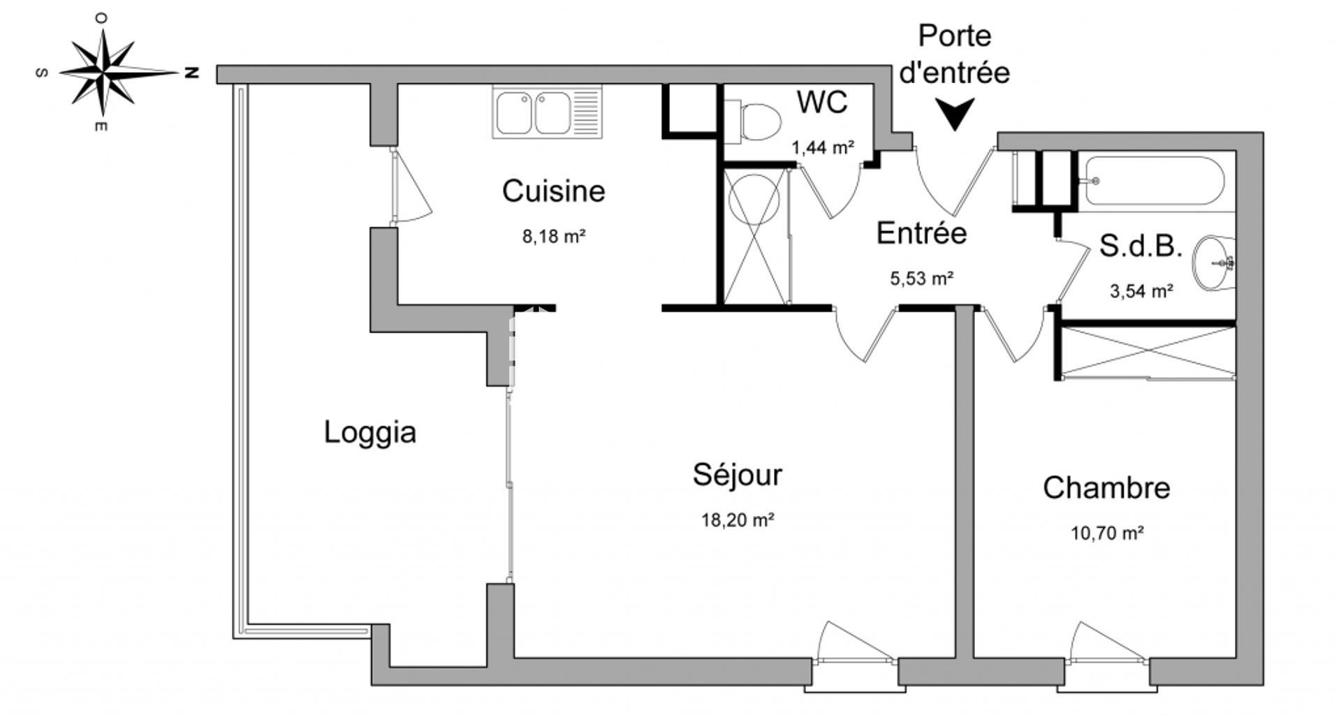 Appartement 2 pièces (47.59 m²) à louer - Avignon (84000)