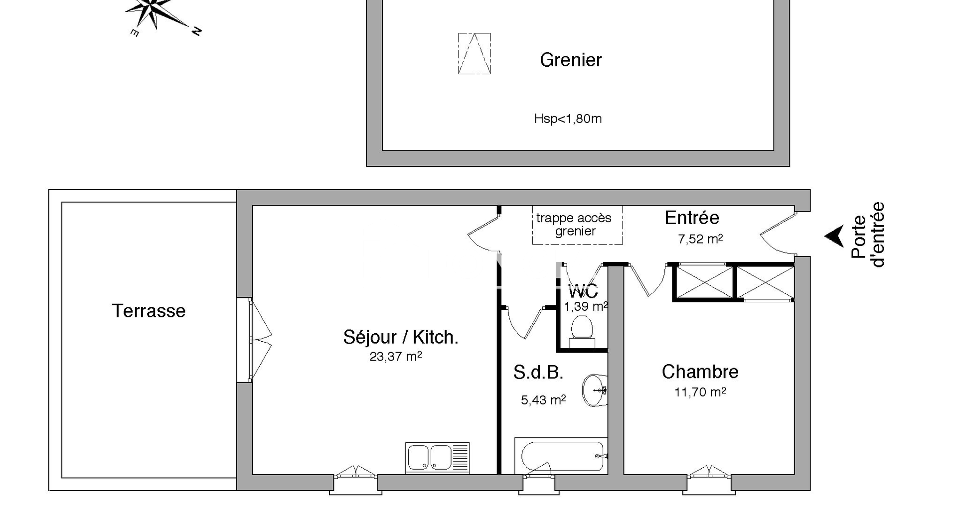 Appartement 2 pièces (49.41 m²) à louer - Goudargues (30630)