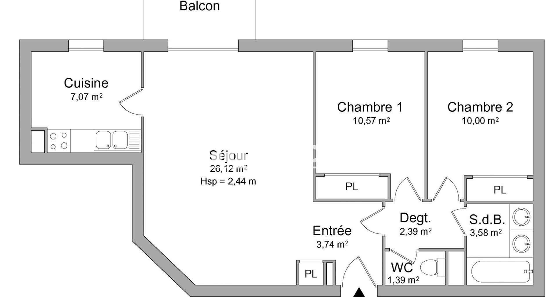 Appartement 3 pièces (64.86 m²) à louer - Avignon (84000)