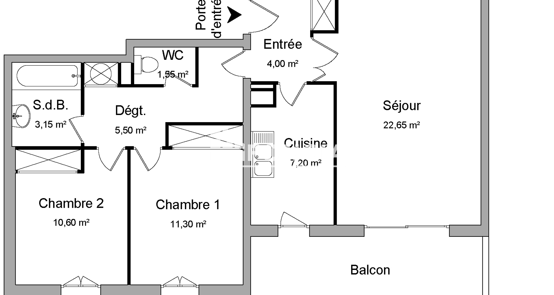 Appartement 3 pièces (65.95 m²) à louer - Monteux (84170)