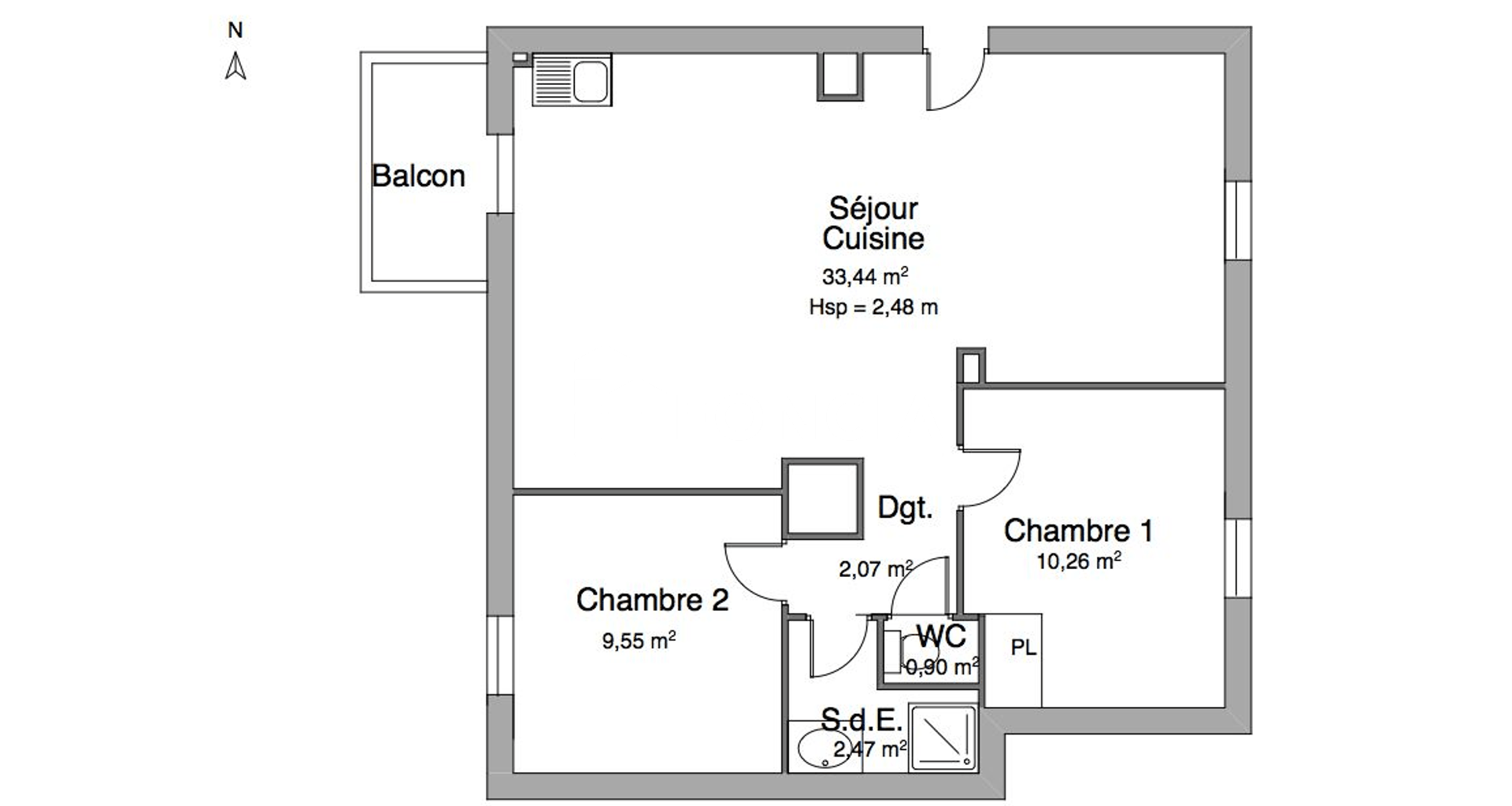 Appartement 3 pièces (58.69 m²) à louer - Valence (26000)