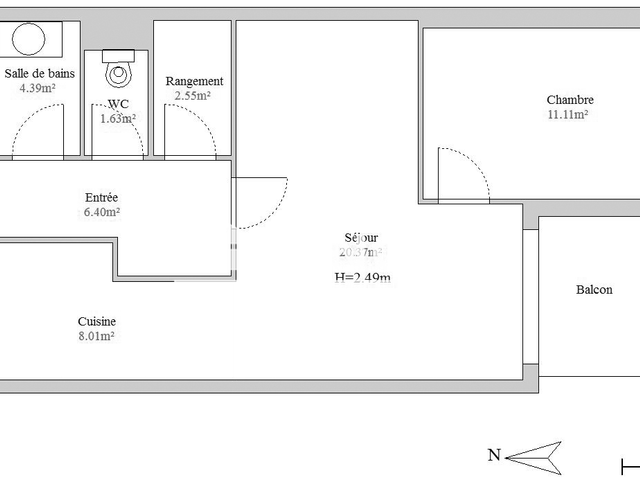 Appartement 2 pièces (54.46 m²) à louer - Kingersheim (68260)