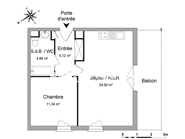 Appartement 2 pièces (46.16 m²) à louer - Saint-etienne (42100)