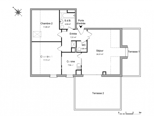 Appartement 3 pièces (69.81 m²) à louer - Colmar (68000)