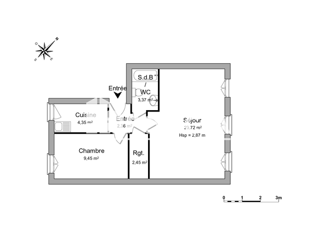Appartement 2 pièces (45.7 m²) à louer - Nancy (54000)