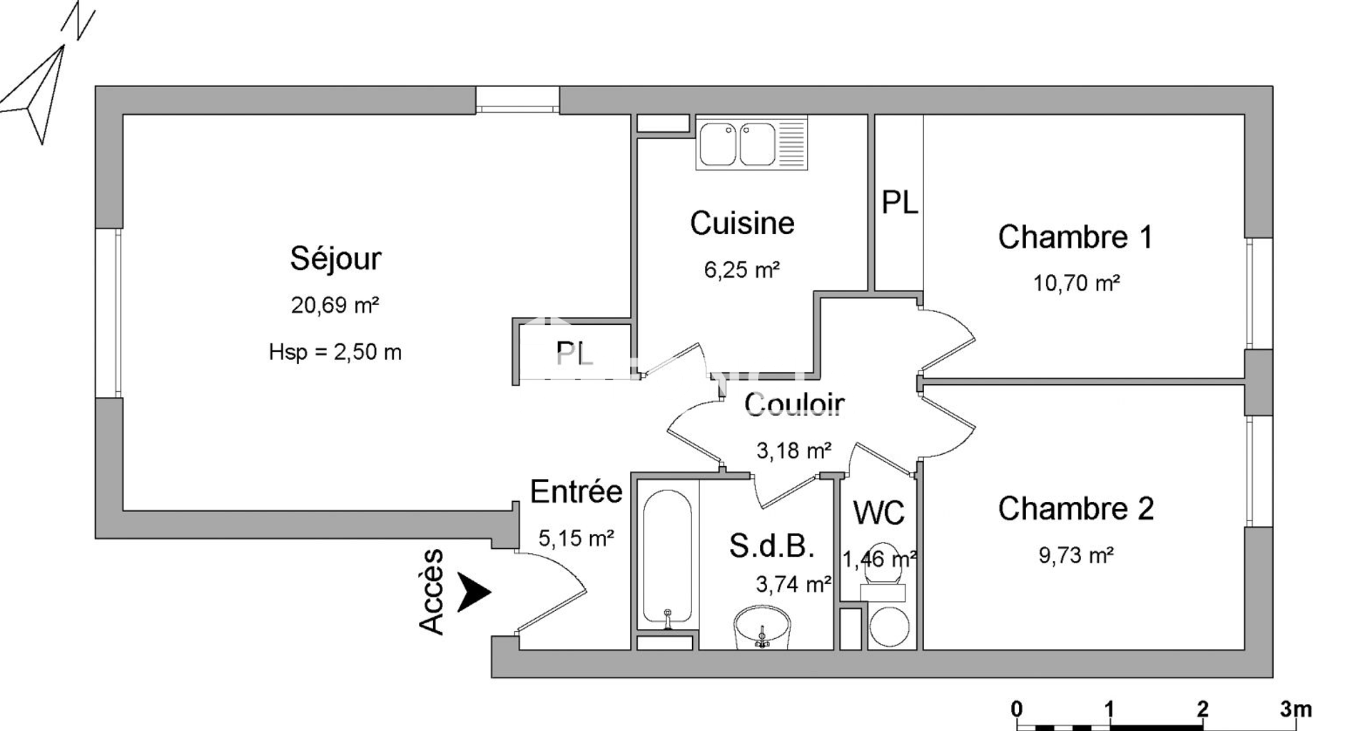 Appartement 3 pièces (60.9 m²) à louer - Le Mans (72000)