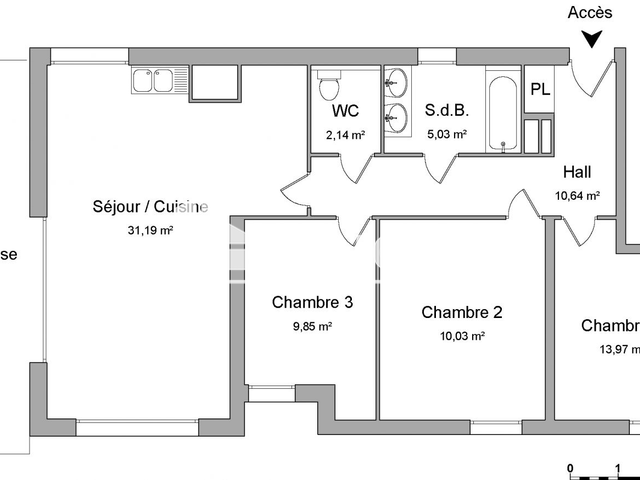 Appartement 4 pièces (82.85 m²) à louer - Illkirch Graffenstaden (67400)