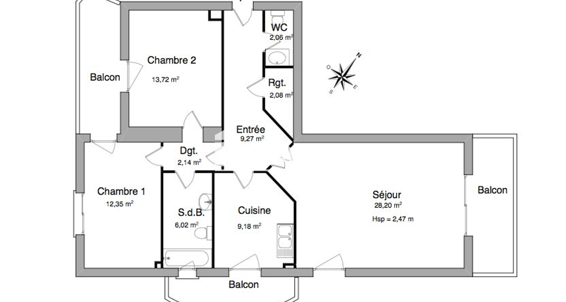 Appartement 4 pièces (85.02 m²) à louer - Sarrebourg (57400)